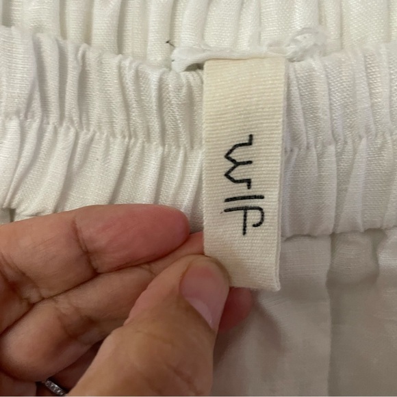 WLF Linen Crop Pants Balloon Harem Boho Artsy White Lagenlook Women's Sz S B38 - Picture 3 of 8